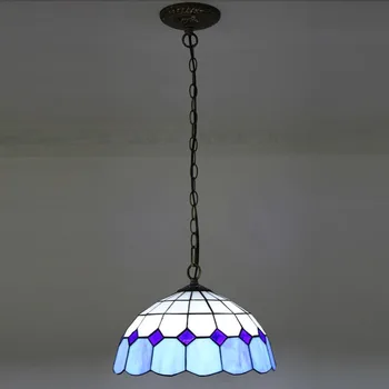 

Blue fashion style Mediterranean bedroom balcony single head pendant modern minimalist glass dining 1232C