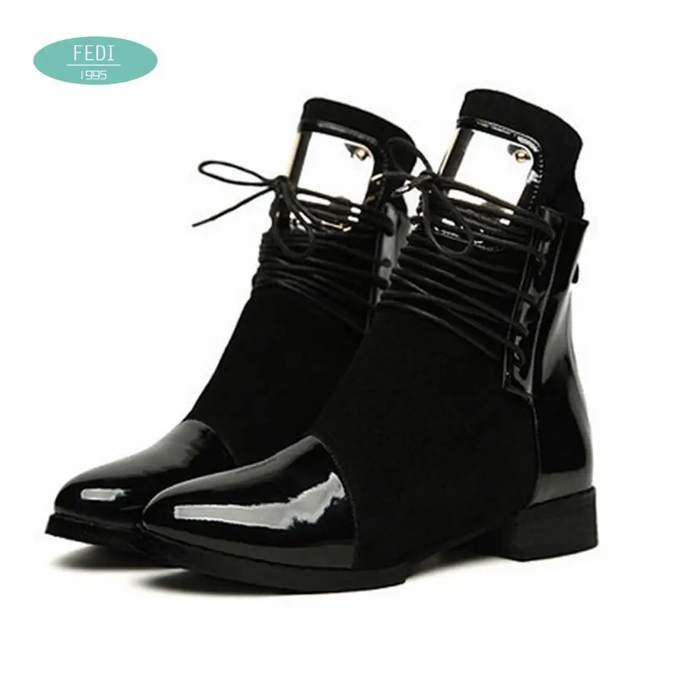 35 43 Women Boots Genuine Leather Flat Martin Ankle Boots Womens Motorcycle Boots Autumn Shoes Women