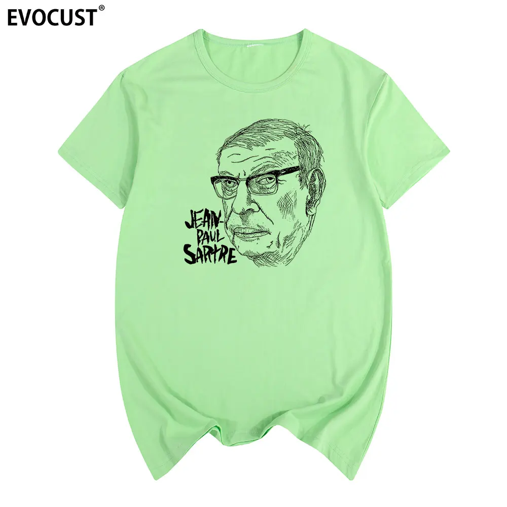 Jean Paul Sartre футболка с коротким рукавом летняя хлопковая Футболка принтом для