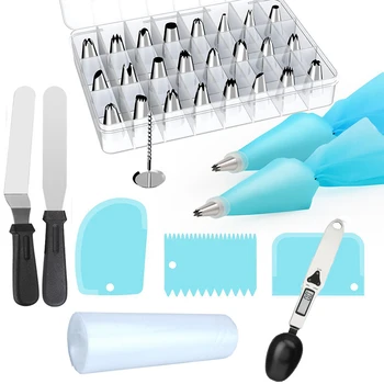 

Unibird DIY Bakeware Set Cake Cream Decorating Tips Set Soluble Bean Yogurt Maker Nozzles Icing Piping Bags Cream Scraper Spoon