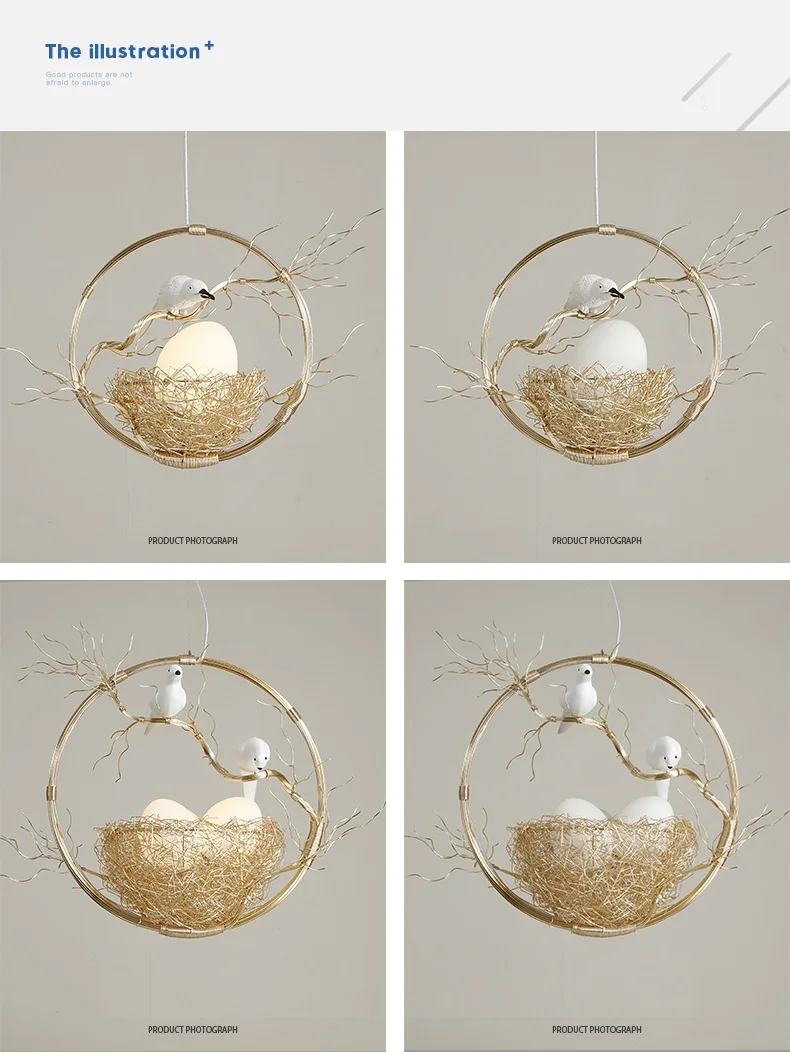Подвесные светильники современный светодиодный подвесной светильник кантри Птичье гнездо светильник на подтяжках стеклянный в форме