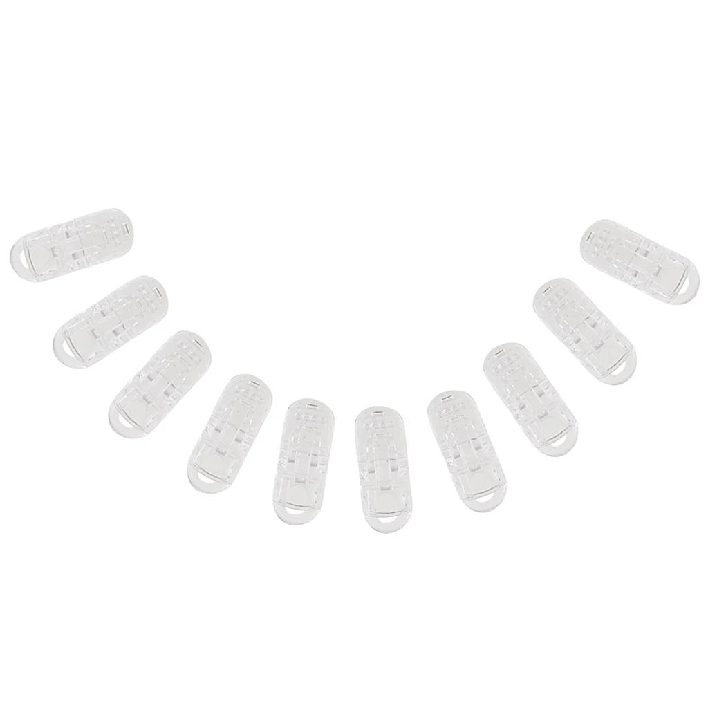 10 Pieces Clear Pacifier Clips Clips Suspender Clips with Gripping Teeth for Baby Infant Bibs Burps Acce