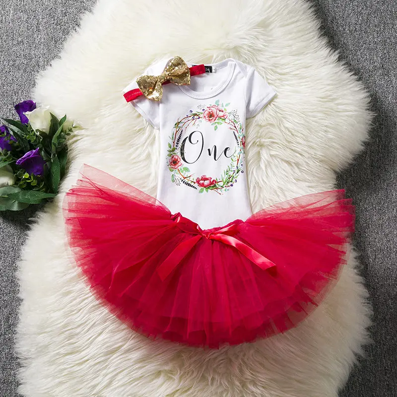 

1 Year Birthday Baby Girl Dress Summer Girl Unicorn Clothes Child Dress Girl Party Tutu Costume 3pcs