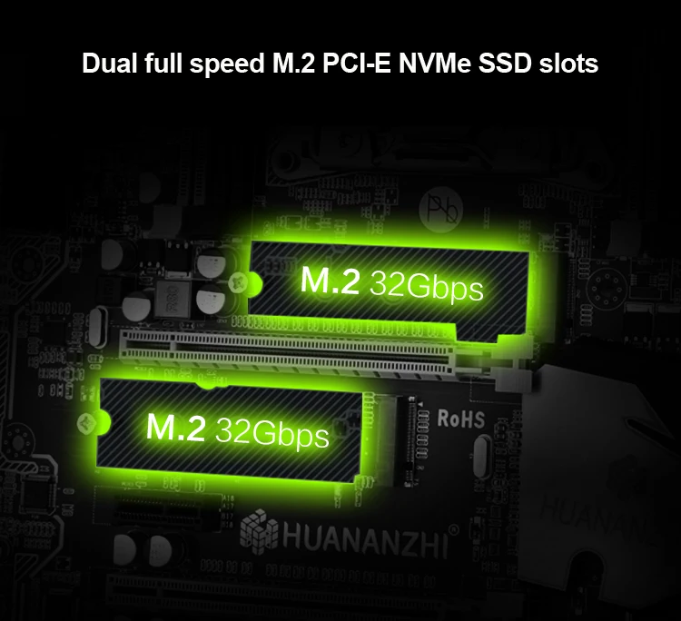 Материнская плата HUANANZHI X79 LGA2011 ATX USB3.0 SATA3 PCI E NVME M.2 SSD поддержка памяти REG ECC и