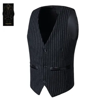 

New elegant gentleman men's vest men's wool blend vest men's business formal mature suit vest support custom