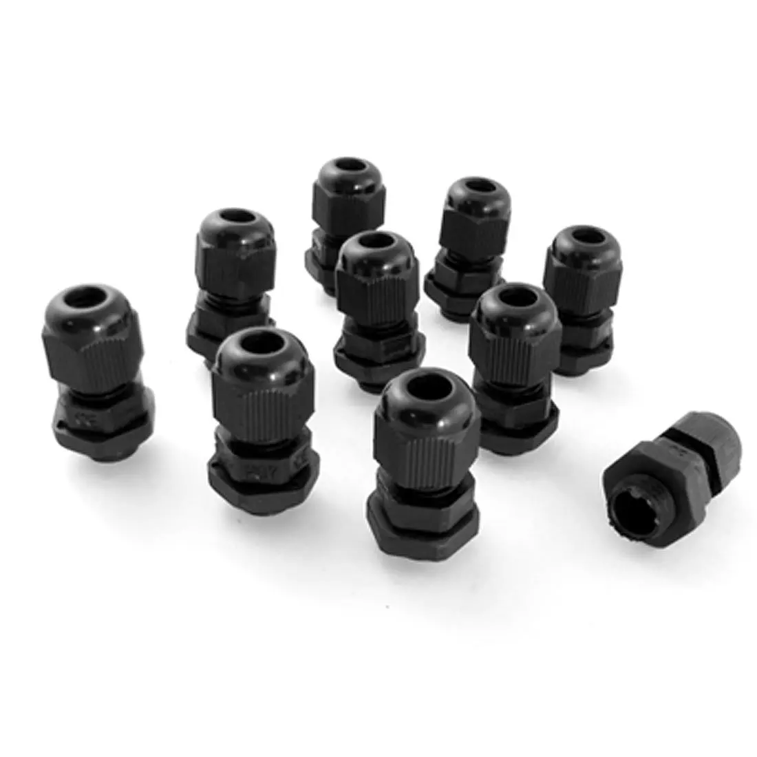 

DHDL-PG7 Black Plastic Waterproof Cable Glands Joints 10 Pcs