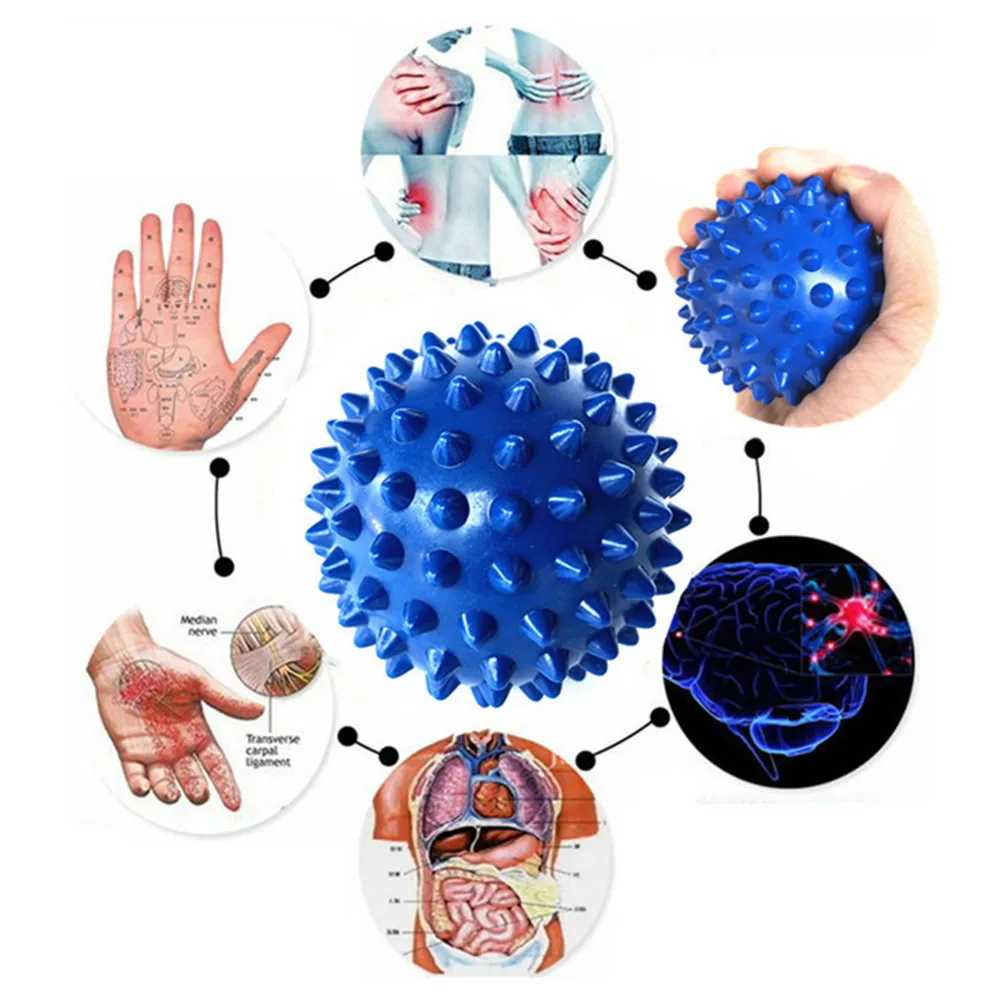 6,5 см колючий ПВХ коврик для фитнеса шарики для массажа рук ПВХ подошвы Ежик сенсорный хват тренировочный мяч портативный шар для физиотерапии M26