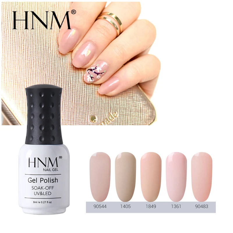 

HNM 8ML Light Color Gel Nail Polish Soak Off UV LED Gel Varnish Semi Permanent Hybrid Varnish Paint Gellak Lucky Lacuqer Enamel