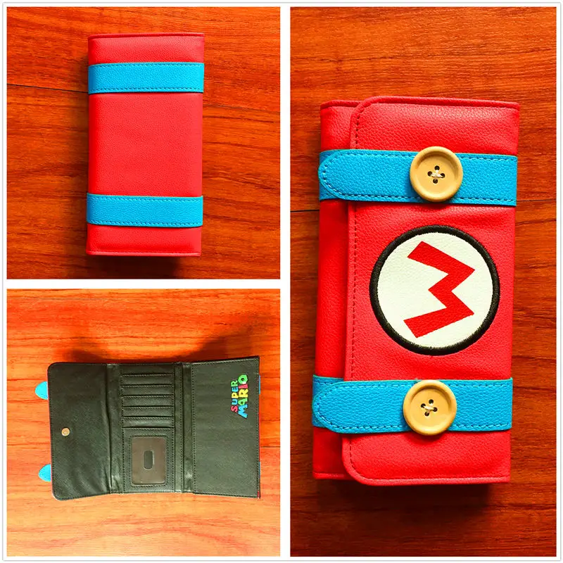  Classics Game Super Mario Bros Denim Long Wallet Holder Credit Card Wallet Clutch Purse PU wallets L059