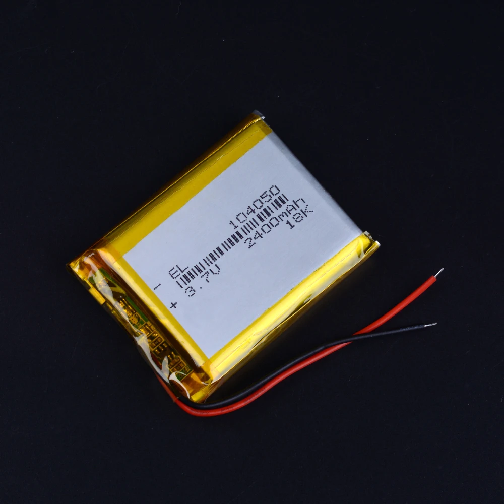 

10pcs/Lot 104050 2400MAH 3,7V lithium polymer battery For Tablet PC navigation mobile power GIY Vedio Game Speaker E-book