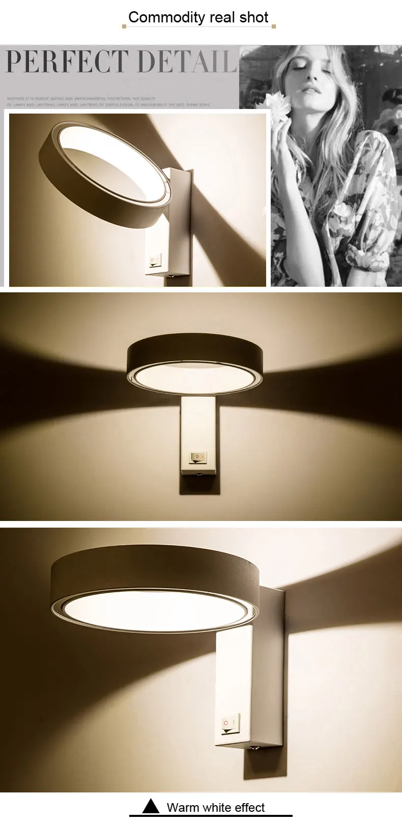 Современный простой светодиодный настенный светильник для спальни, прикроватный светильник для чтения, настенный светильник для коридора, коридора, светильник, Регулируемое направление, переменный ток 90-260 в