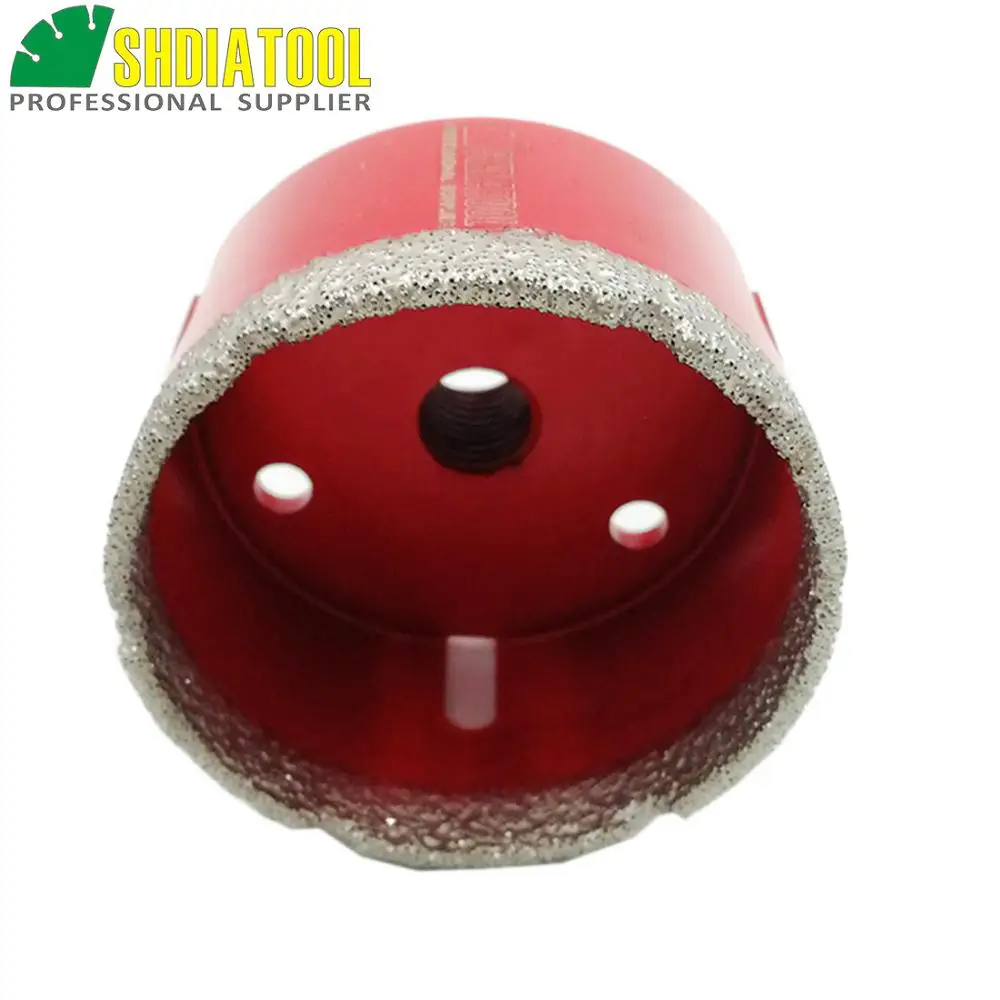 Free -shipping  Dia65mm  Red color Vacuum brazed diamond core bits with M14 connection, 10mm segment height drilling bits