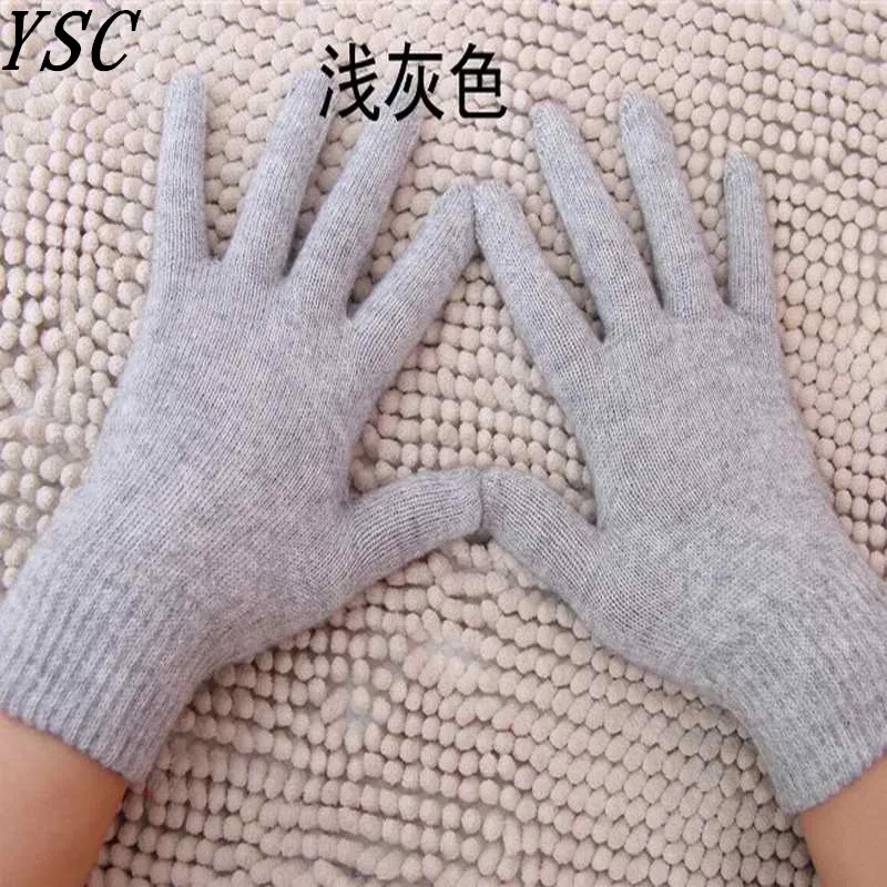 YUNSHUCLOSET Heiße Verkäufe Herbst & winter Neue Frauen Stricken kaschmir wolle mischung handschuhe warme kaschmir einfarbig handschuhe Freies Verschiffen