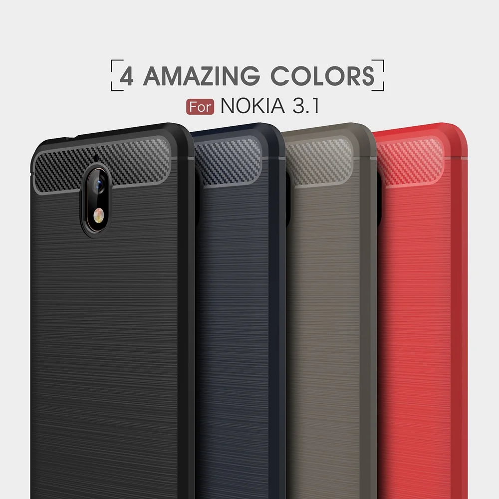 cheap For Nokia 3.1 Case Carbon Fiber Soft Silicone For Nokia 7 Plus X6 5 6 3 Case For Nokia 6.1 2018 Case For Nokia 6.1 Cover Coque
