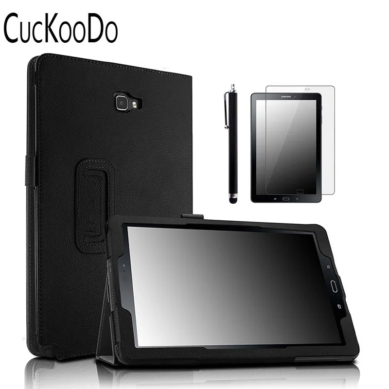

CucKooDo Slim Folding Cover Case for Samsung Galaxy Tab A 10.1 With S Pen (SM-P585/SM-P580) 2016 Release +Stylus +Screen Film