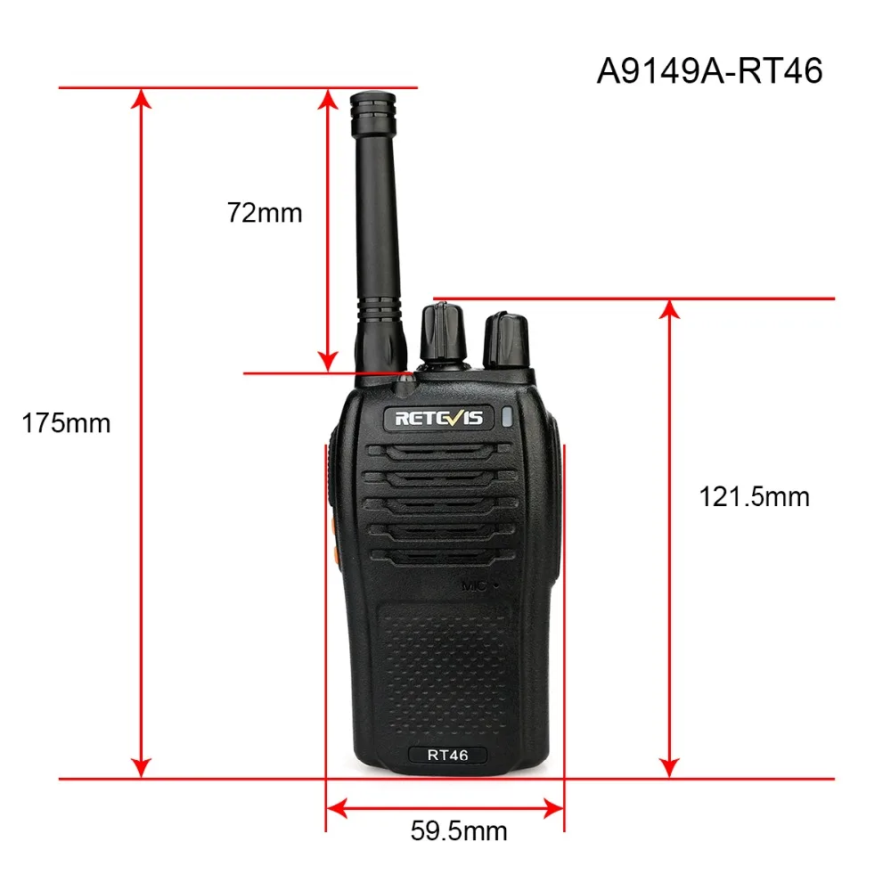 Retevis RT46 беслицензионная рация FRS VOX монитор сканирование SOS сигнализация двухсторонняя радиостанция с usb-кабелем для зарядки