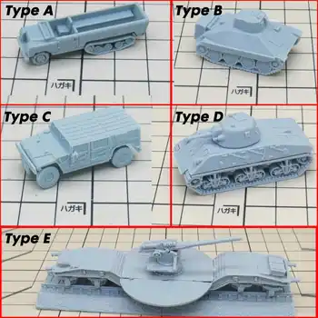 

1/144 WWII Model Vehicles Car Auto Tank Series DIY Resin Model Sand Table Model Miniature Kids Gift 3D Toys Figurines Ornaments
