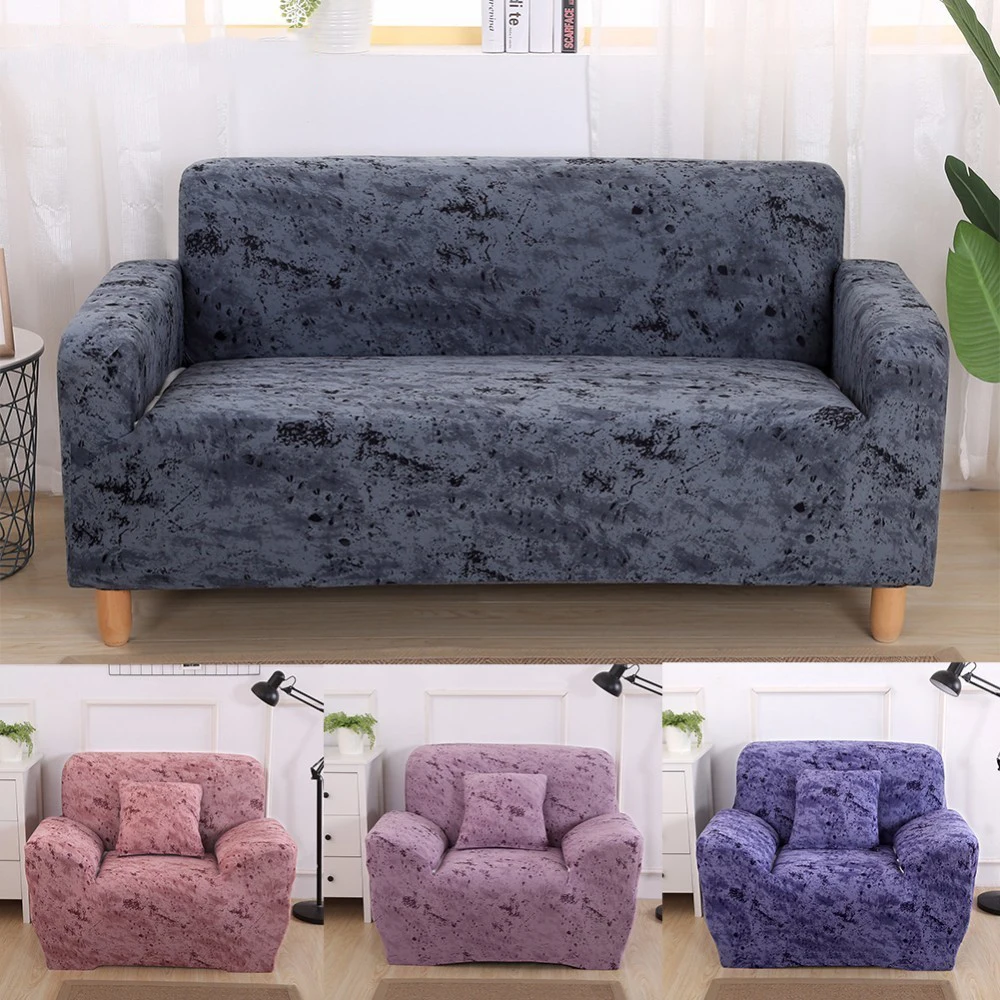 Pure Color Purple Sofa Cover Elastic Sofa Slipcover Stretch Furniture