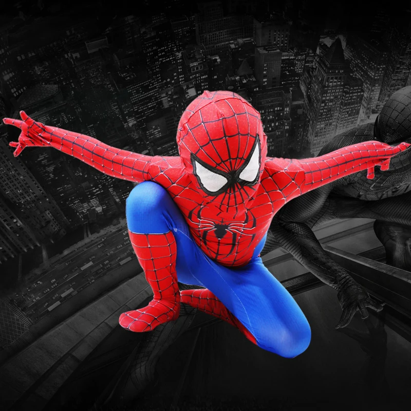 Человек-паук костюм дети 3D для девочек Удивительный Человек-паук Маска Костюм мальчиков спандекс Красный Хэллоуин Косплэй костюм