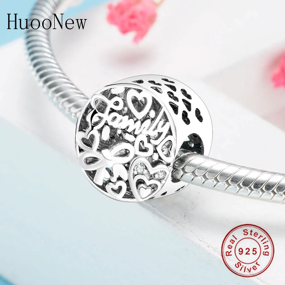 HuooNew Fit браслет Pandora ожерелье из стерлингового серебра 925 пробы семейное кольцо с деревом кофейная чашка Эйфелева башня бусина Берлок