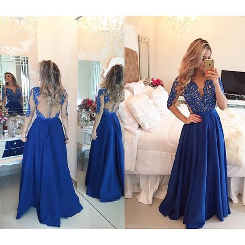 vestido azul transparente