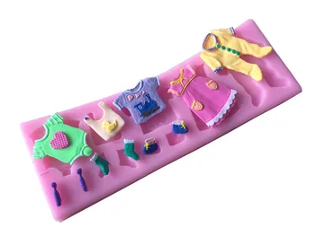 

Baby Clothes Clothesline Fondant Cake Molds Soap Chocolate Mould For The Kitchen Baking D468
