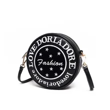 Lovely Circular Small Bag Women Wrist Bag Letters And Stars Printing MINI Round Bag Ladies Japan Style Shoulder Bag Crossbody