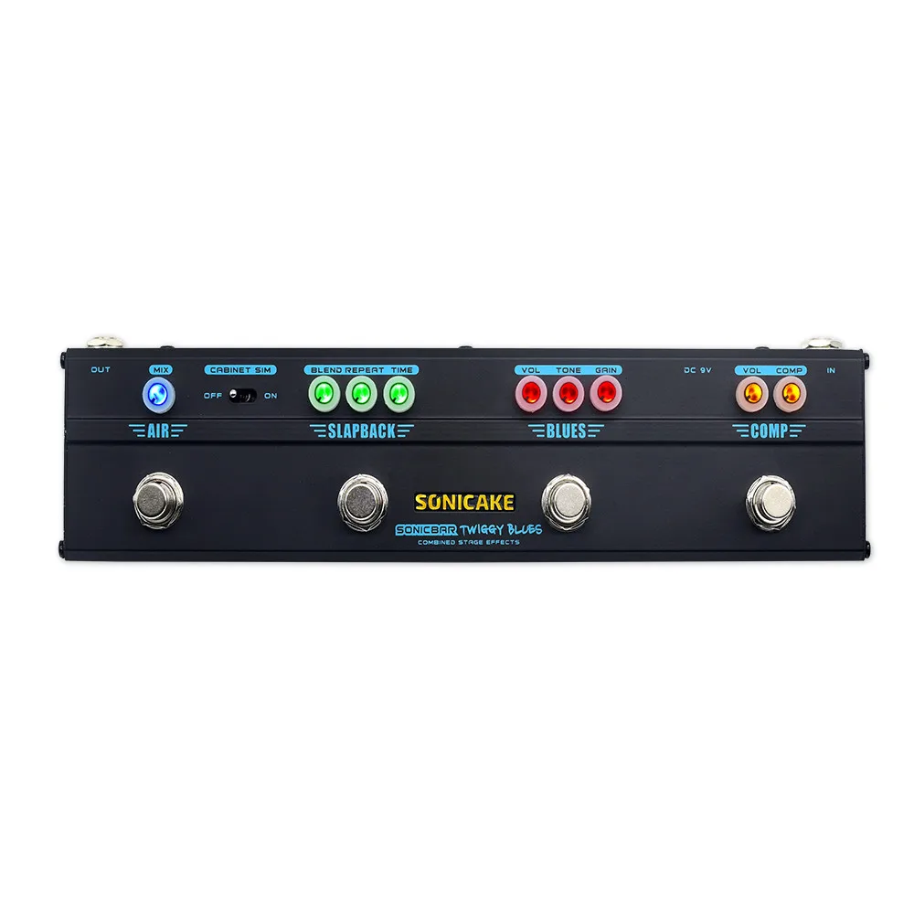 Sonicake гитары педаль эффектов Twiggy Блюз 4 в 1 Multi эффекты компрессор Overdrive задержки и
