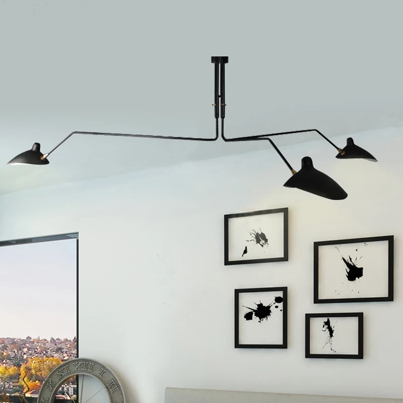 

Creative loft Nordic Black Duckbill Adjustable Chandelier Light Fixture DIY Retro Industrial Iron Suspension Spider Pendant Lamp