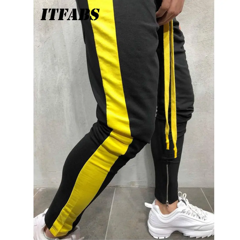 Hirigin Harajuku, модные мужские штаны для бега, узкие брюки-карандаш, хип-хоп Уличная одежда для мужчин, s Clthes, мужские спортивные штаны, спортивные штаны, горячая новинка - Цвет: Black And Yellow