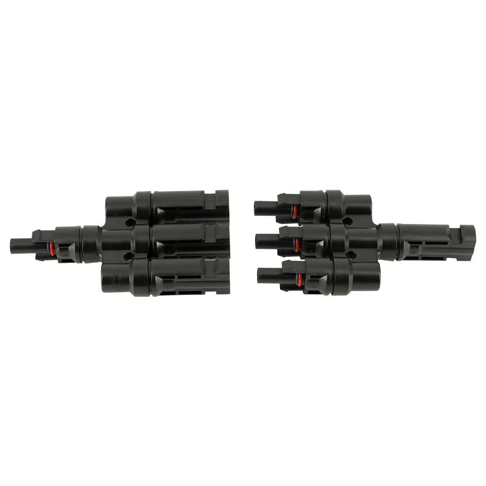 One Pair MC4 3T Connector One to Three Combiner 30A 1000V Waterproof MC4 Connector Photovoltaic Panel Cable Wire Connect