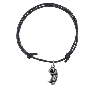 

Skyrim Sea Animal Cute Sea Otter Enhydra lutris Charms Wax Cord Bracelets Adjustable Bangles Gift For Women/Girls 10pcs/lot