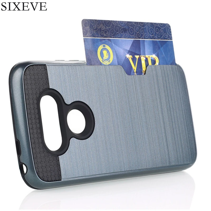 

SIXEVE Silicone Hard PC Soft TPU Cell Phone Case for LG G5 G6 K10 V10 V20 V30 LGG5 LGG6 with Card Luxury slim back Cover Coque