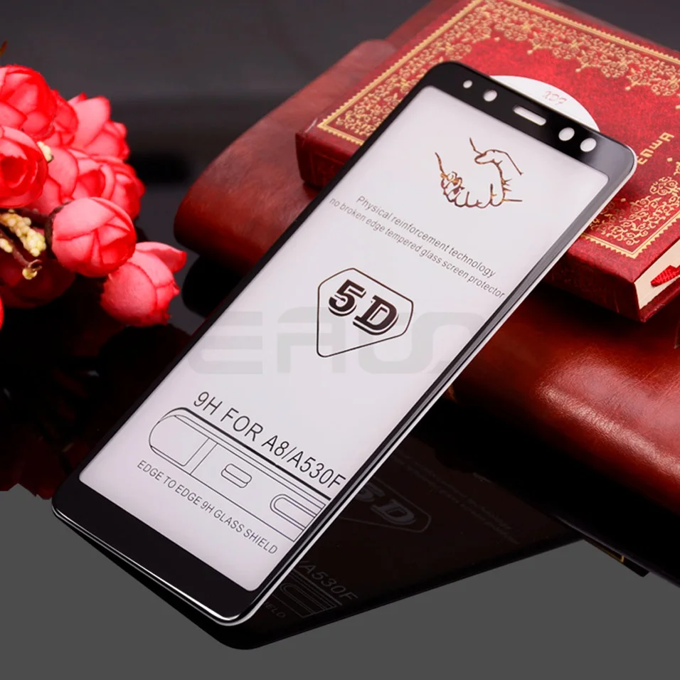 Reaoom 9H 5D Phone Screen Protector for Samsung Galaxy A8 2018 Glass Clear Dispaly Film for Samsung Galaxy A530f Tempered Glass  (14)
