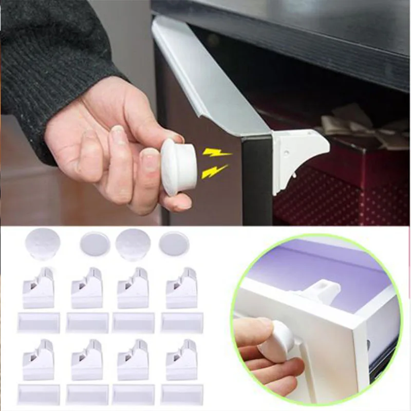 

Magnetic Child Lock Baby Safety Baby Protection Cabinet Door Lock Kids Drawer Locker Security Invisible Locks (8 Locks + 2 Key)