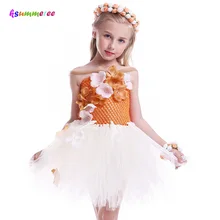 Платье-пачка для девочек в гавайском стиле, в стиле Моана, для Хэллоуина, для фотосессии, Пурим, детский нарядный костюм с цветочным рисунком, Тюлевое платье ручной работы