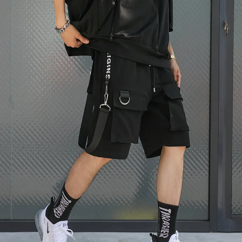 Streetwear Ribbons Casual Mens Shorts 