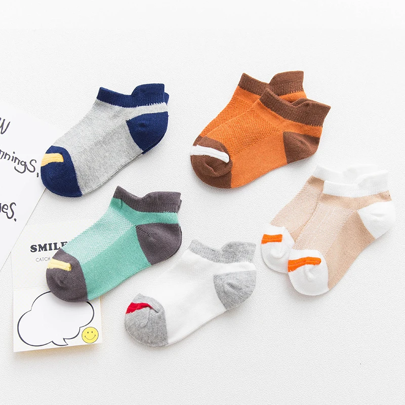 10 шт. = 5 пар/лот, детские носки, весенне-летние модные дышащие сетчатые носки для мальчиков, носки для девочек 1-12 лет, детские носки