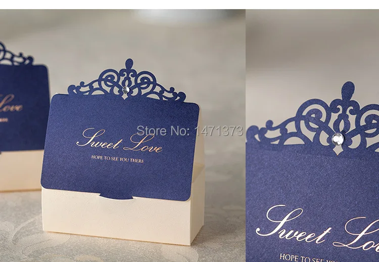 Wholesale Laser Cut Crown Lace Pearl Candy Boxes Wedding Favor 