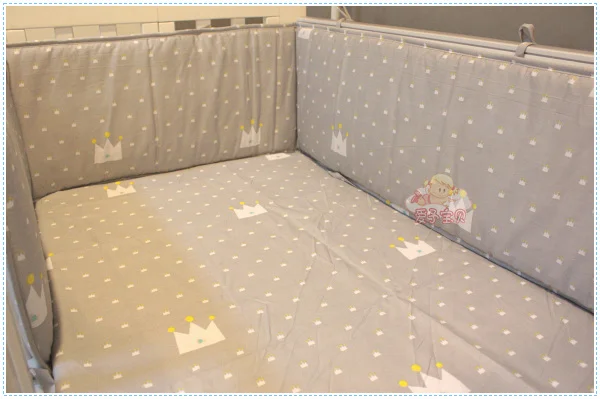 

Promotion! 6PCS Appliqued Baby Cot Crib Bedding set for girl (bumpers+sheet+pillow cover)