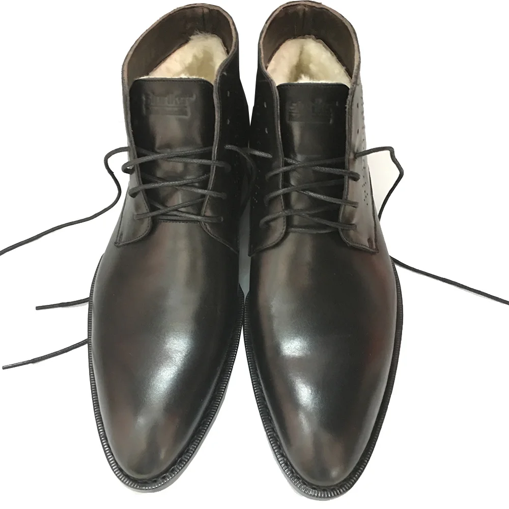 Grueso Beige Nieve Hombre A Tobillo Invierno Lana Importados Negro De 45 Sipriks Wool Botas Negro Goodyear Have Natural Cuero Para Cálido not Hombres Medida zqWST7