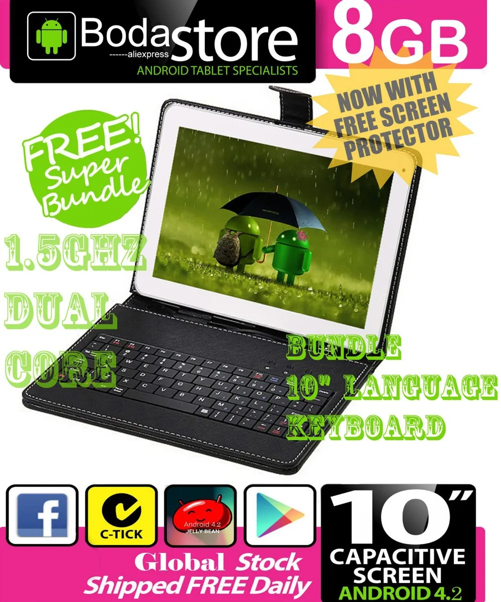 

10.2" 8GB Boda GOOGLE ANDROID Jelly Bean 4.4 TABLET PC CAPACITIVE SCREEN E READER PAD TAB