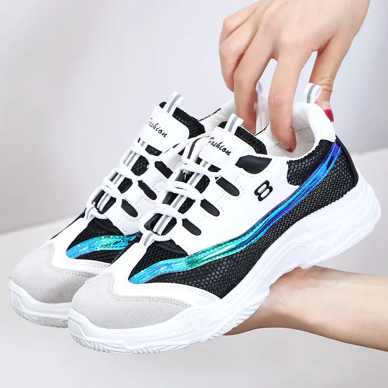 

LAKESHI 2018 New Women Vulcanized Shoes Fashion Sneakers Women Casual Shoes Breathable Walking Canvas Shoes Women Platform Shoes
