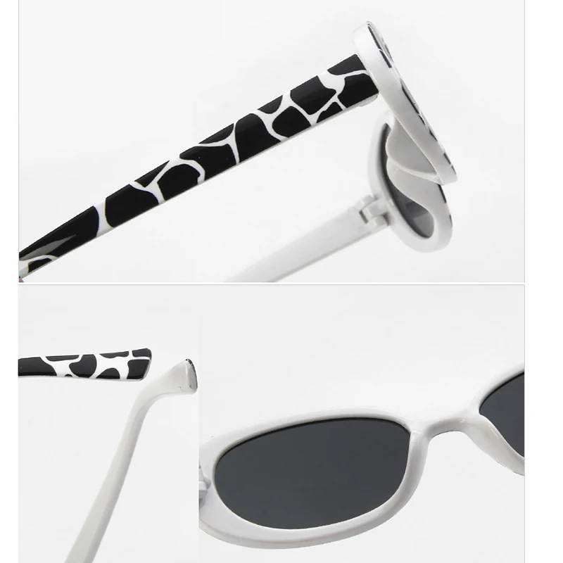 Новые трендовые маленькие солнцезащитные очки с оправой цвета коровы для женщин винтажные черные розовые индивидуальные очки женский новогодний подарок