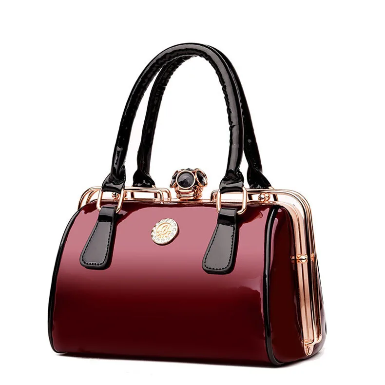Роскошная Высококачественная Черная женская сумка из лакированной кожи, женская сумка-мессенджер известного бренда, вечерние сумочки, дизайнерская сумка через плечо