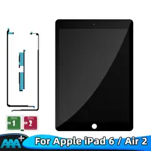 9.7 "LCD Para Apple iPad 6 Ar 2 A1567 A1566 100% AAA + Grau Display LCD de Toque Digitador Da Tela peças de reposição de montagem(China)
