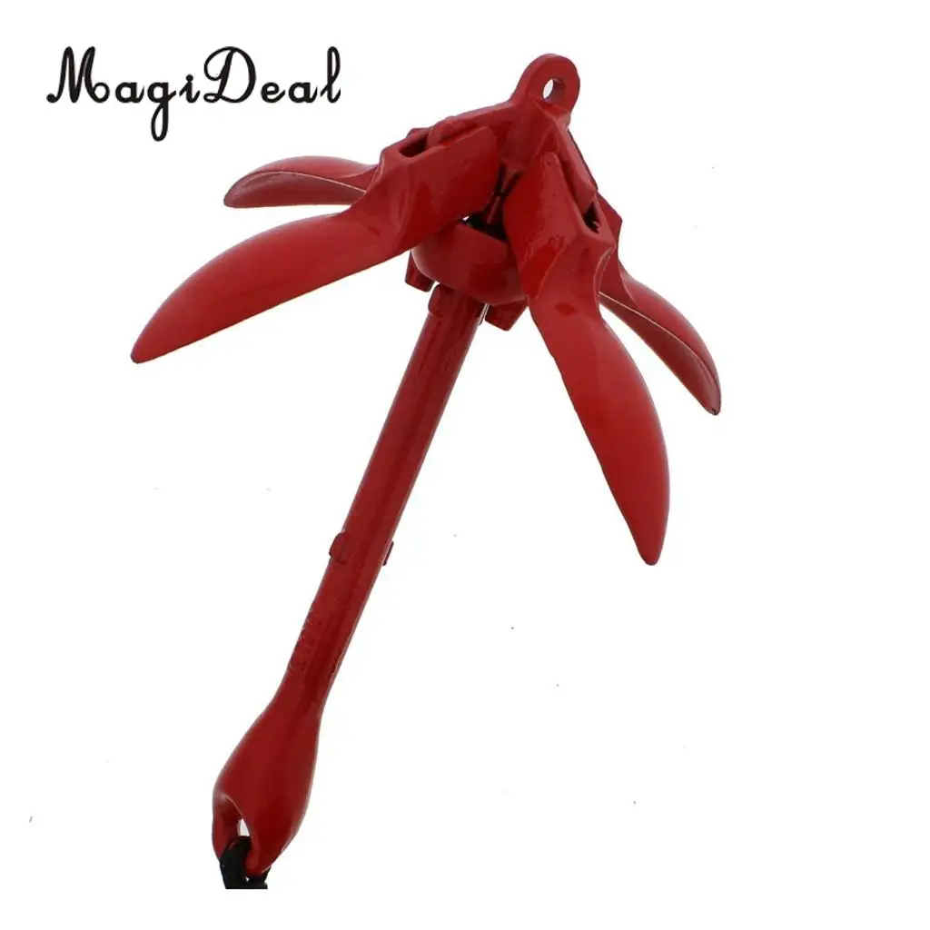 MagiDeal Kayak Fishing Boat Canoe Jet Ski Folding 1.5kg Stainless Steel Grapnel Anchor Buoy Rope Kit & Storage Bag