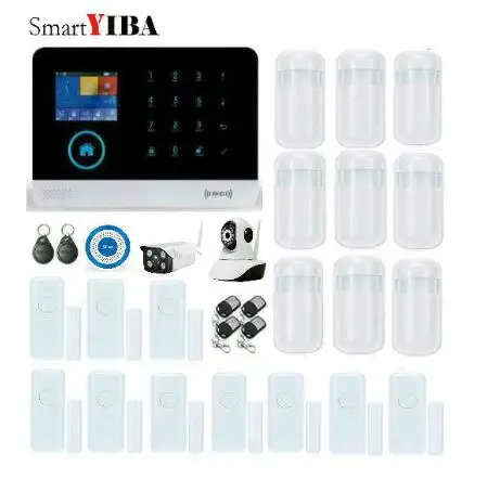 

SmartYIBA GSM WIFI Smart Home Security Alarm Systems Wireless Siren Waterproof Outdoor IP Camera Door Alert with APP Control