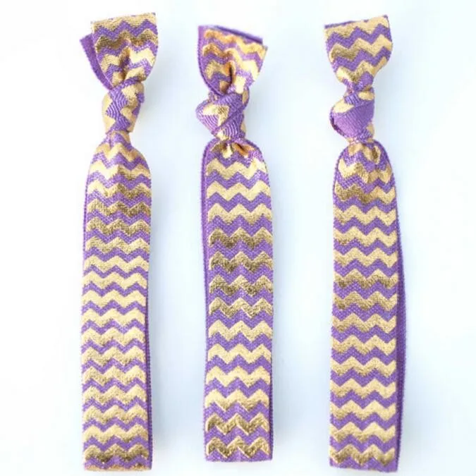 Purple Chevron Hair Ties