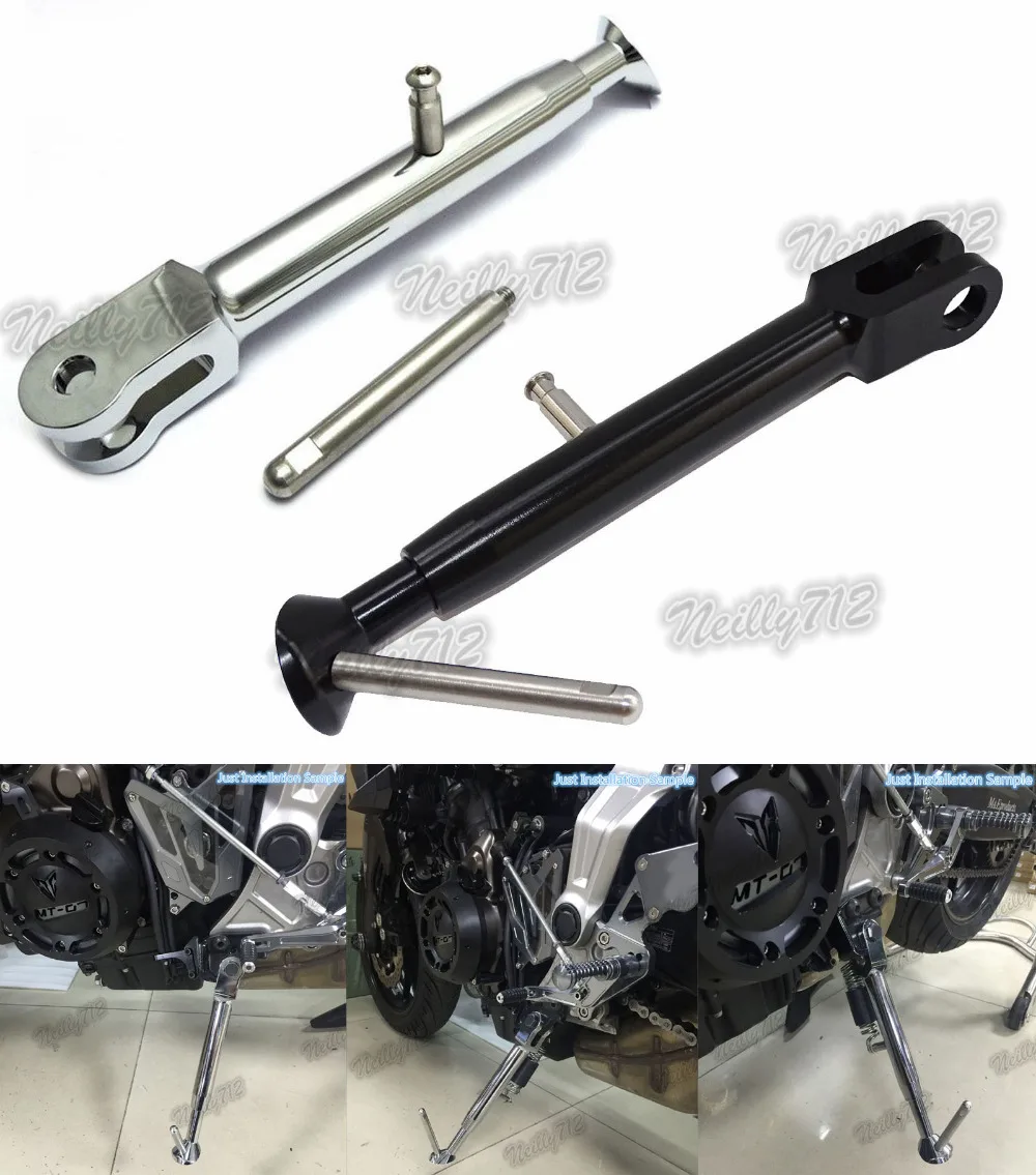 Motorcycle CNC Aluminum Adjustable Kickstand Foot Side stand Support For Yamaha MT 07 FZ 07 MT07